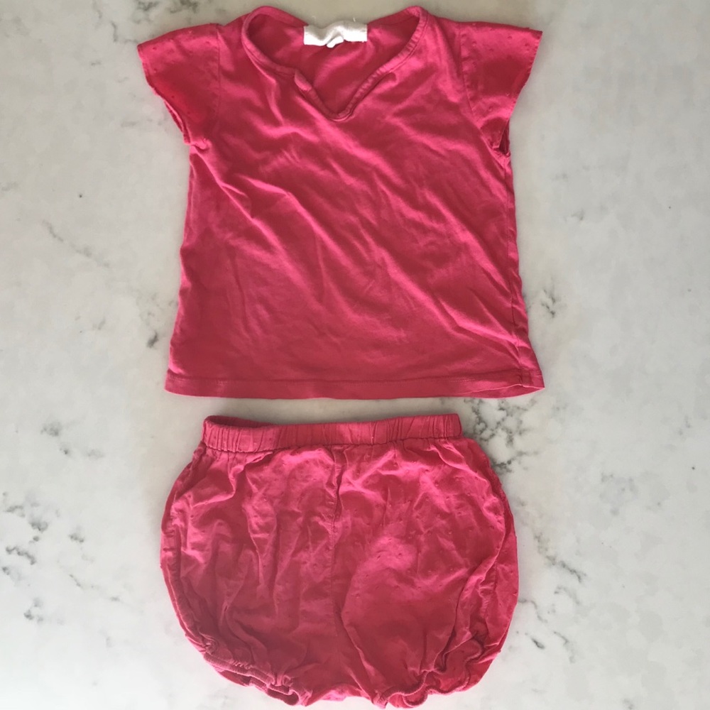 Miki Miette Top Bloomers 12-18m Pink